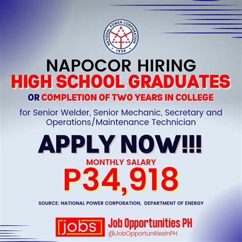 napocor job opportunities|Job Opportunities .